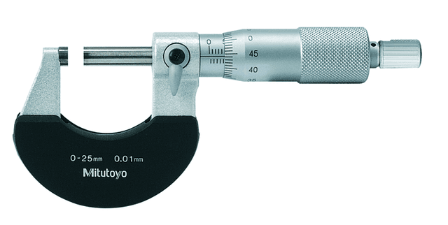 Image of outside micrometer with heat ins. plate 0-25mm,0,01mm .
