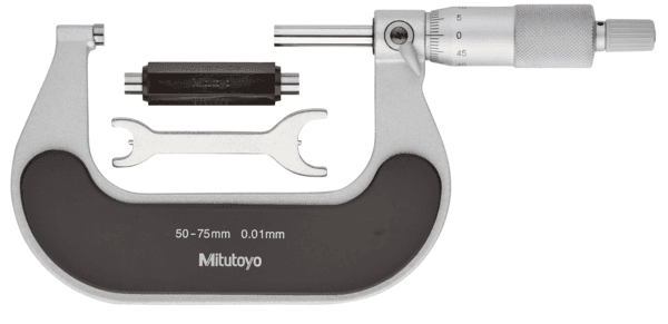 Image of outside micrometer with heat ins. plate 50-75mm,0,01mm .