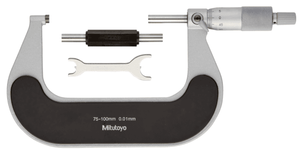 Image of outside micrometer with heat ins. plate 75-100mm,0,01mm .