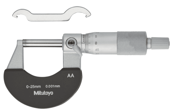Image of outside micrometer with heat ins. plate 0-25mm,0,001mm .
