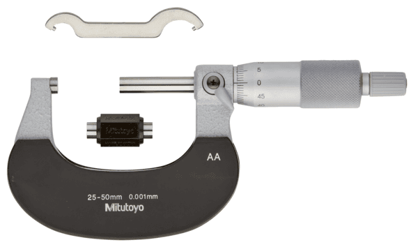 Image of outside micrometer with heat ins. plate 25-50mm,0,001mm .