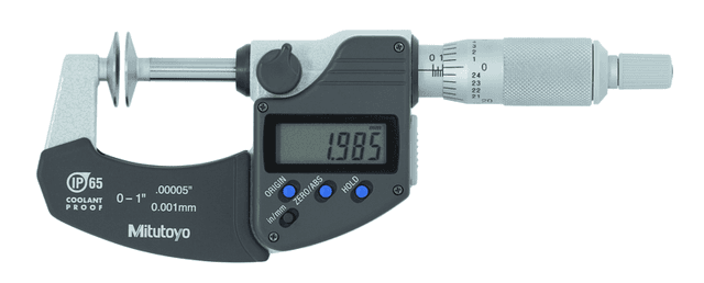Image of digital disc micrometer ip65 inch/metric, 0-1", disk=20mm .