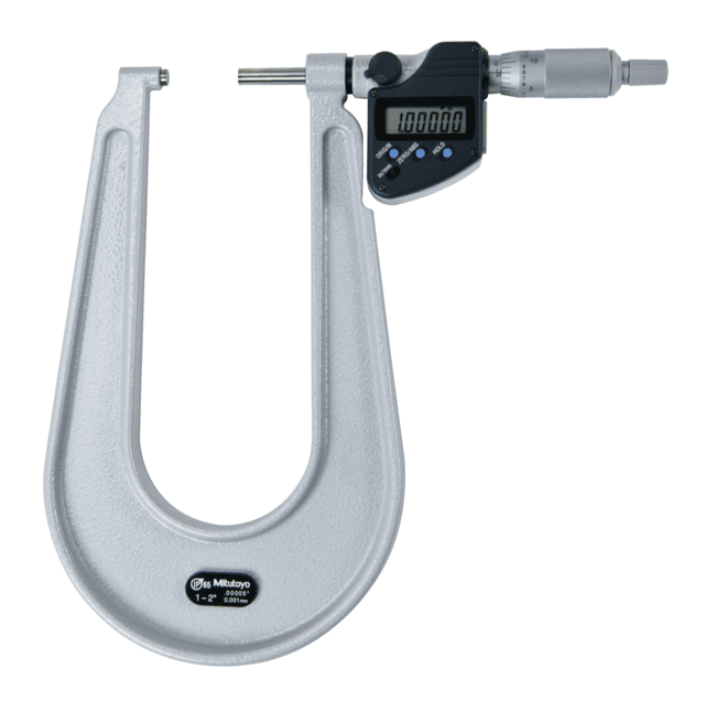 Image of digital sheet metal micrometer ip65 inch/metric, 1-2", spherical anvil .